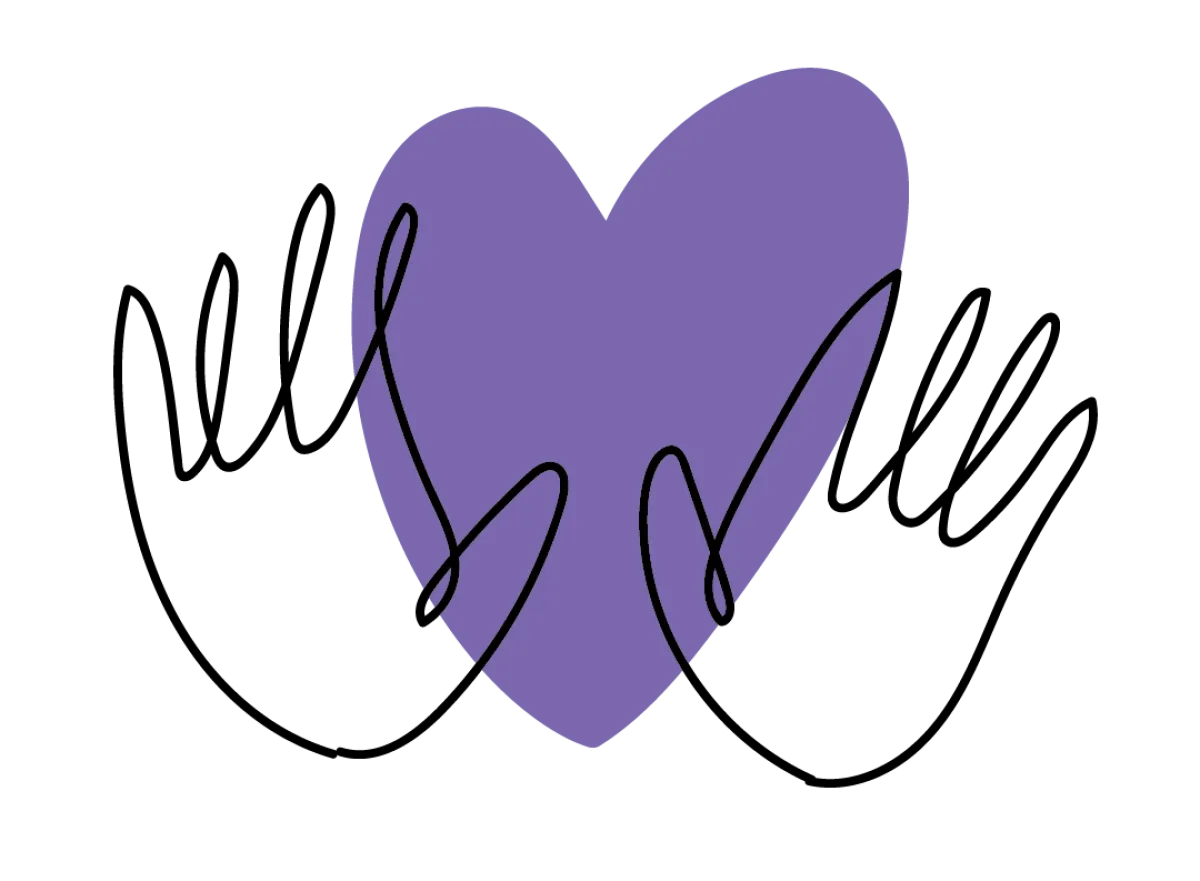 Open handen met centraal een hart